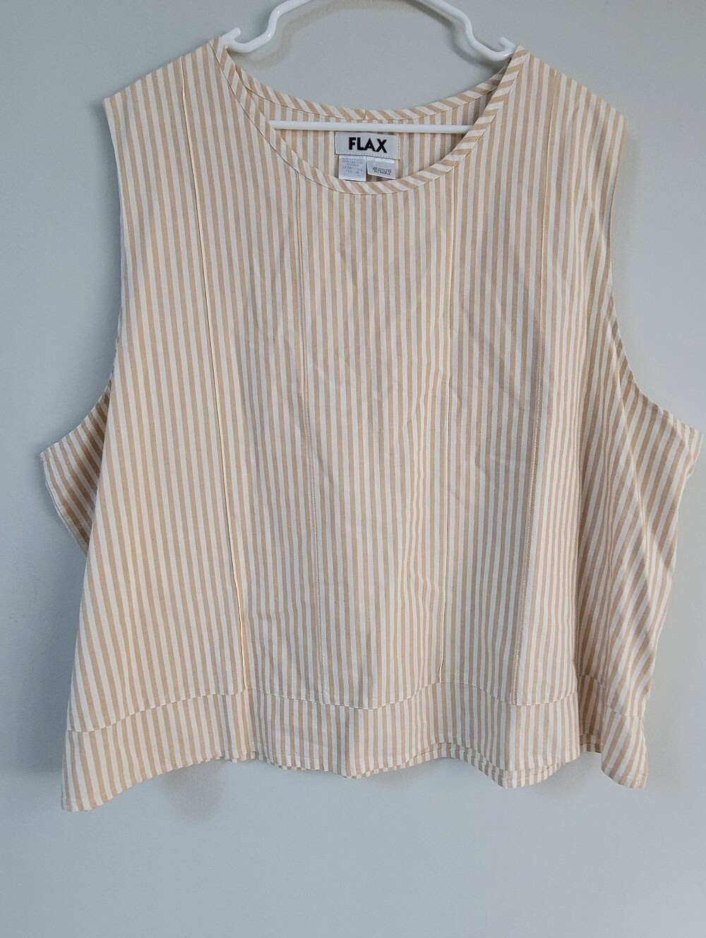 FLAX Striped Linen Tank Women Size 2G Beachy Coastal Boho Resortwear